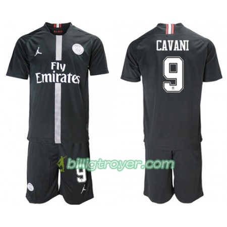 Billige Fotballdrakter Paris Saint Germain Cavani 9 Jodan Svart Barn Tredjedraktsett 2018/19 Kortermet